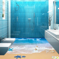 Custom 3D Floor Murals Wallpaper Beach Bathroom Waterproof Floor Sticker PVC Self-adhesive Mural Papel De Parede 3D Home Decor