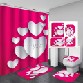 2020 Romantic Printed Waterproof Shower Curtain Love Heart Bathroom Curtain Valentine Lover Curtains for Shower Room
