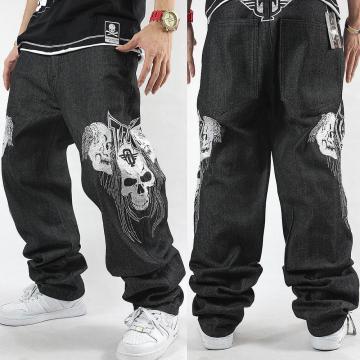 Pp Sale New Stripe Jeans 2020 Loose Hip Hop Jeans Men Printed Hiphop Hip-hop Embroidered Skull Influx Of Casual Skateboard