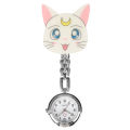 3D Cartoon Kitten Cat Nurse Watches Luminous Hands fob pocket hang clip watches Ladies Women Girls Gift montre de poche