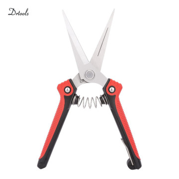 Stainless Steel Garden Pruning Shears Fruit Picking Scissors Household Potted Trim Weed Branch Pruner Trimmer Non-Slip Handle