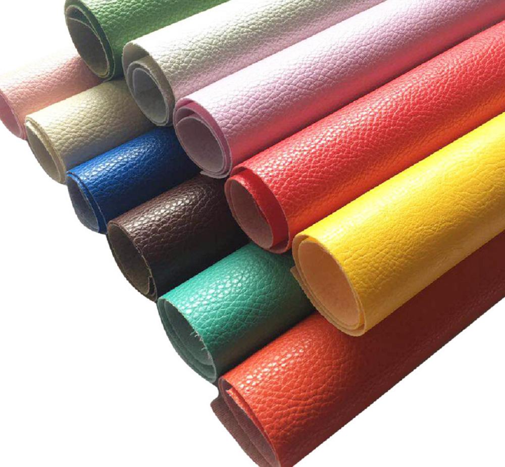 Customized Litchi Pattern Synthetic Leather Fabric According Your Designs Printed Pu Faux Fabric For DIY Crafts Materials