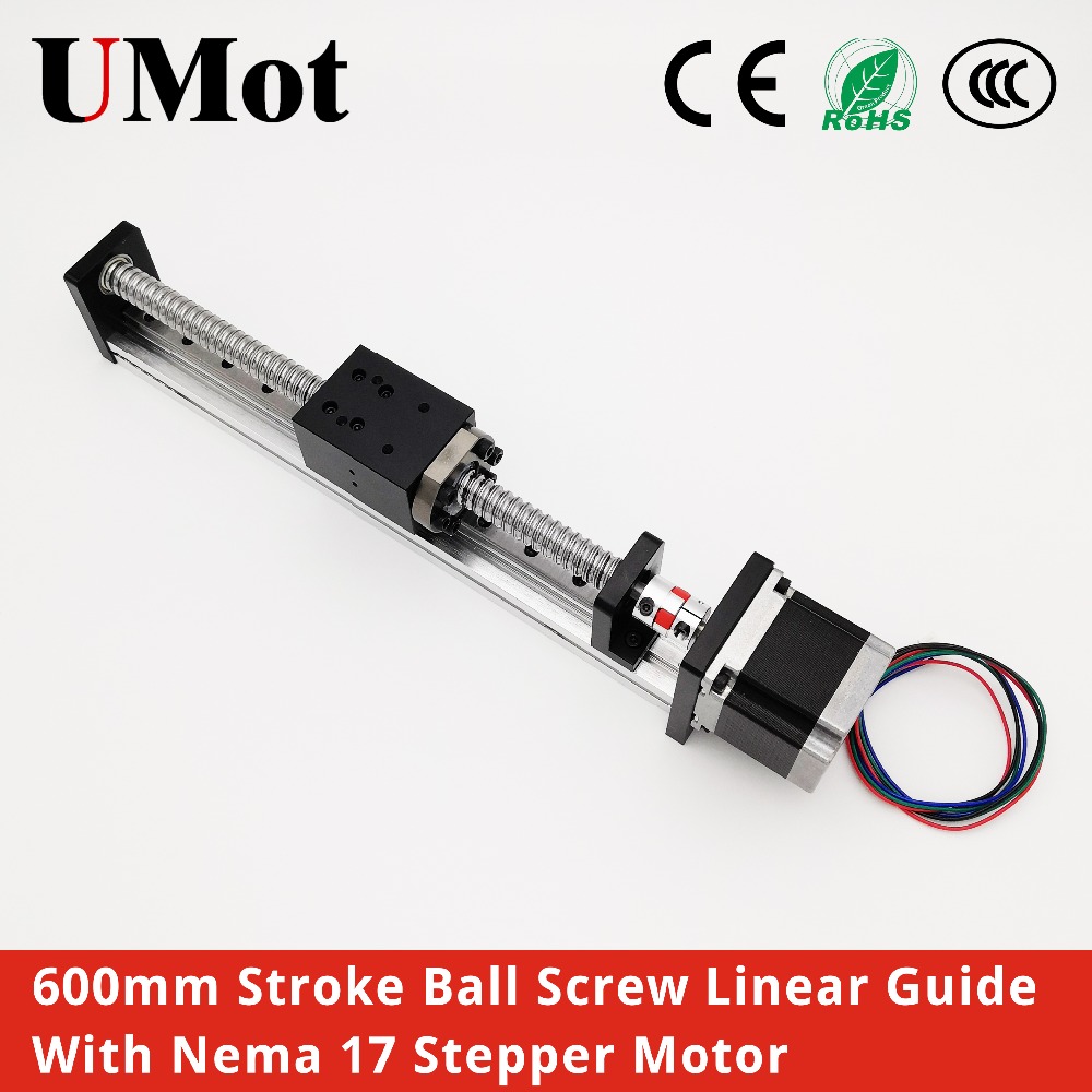 600mm stroke ball screw linear guide motion slide table linear rail for cnc 3d printer xyz robotic arm kit