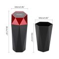 Car Rubbish Bin Eco-friendly Plastic Auto Trash Can Garbage Storage Holder with Lid Diamond Design for Truck Office Home