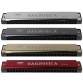 Professional 24 Hole Harmonica C Key Metal Harmonica Woodwind Instrument For Beginners 4 Color Dropshipping