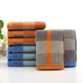 Cotton Checkered Towel Blue & Orange Explosion sale hot cotton cotton square gift towel 2018