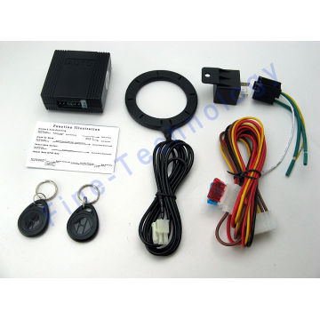 125Khz frequency RFID immobilizer one way car alarm 2 RFID fob ignition starter relay 6cm sensing distance anti-theft device