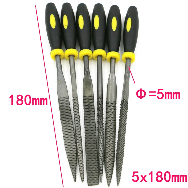 6Pcs 140/160/180MM Needle Files Metal File Rasp Set For Wood Metal Carving Burr DIY Craft File Carpenter Woodworking Tools