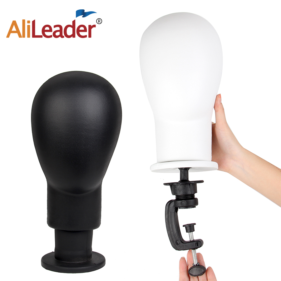 Alileader Cheap New Style 21" PU Block Head Mannequin Head Wig Making Display Styling Head Mount Hole With Free T-pins Doll Head