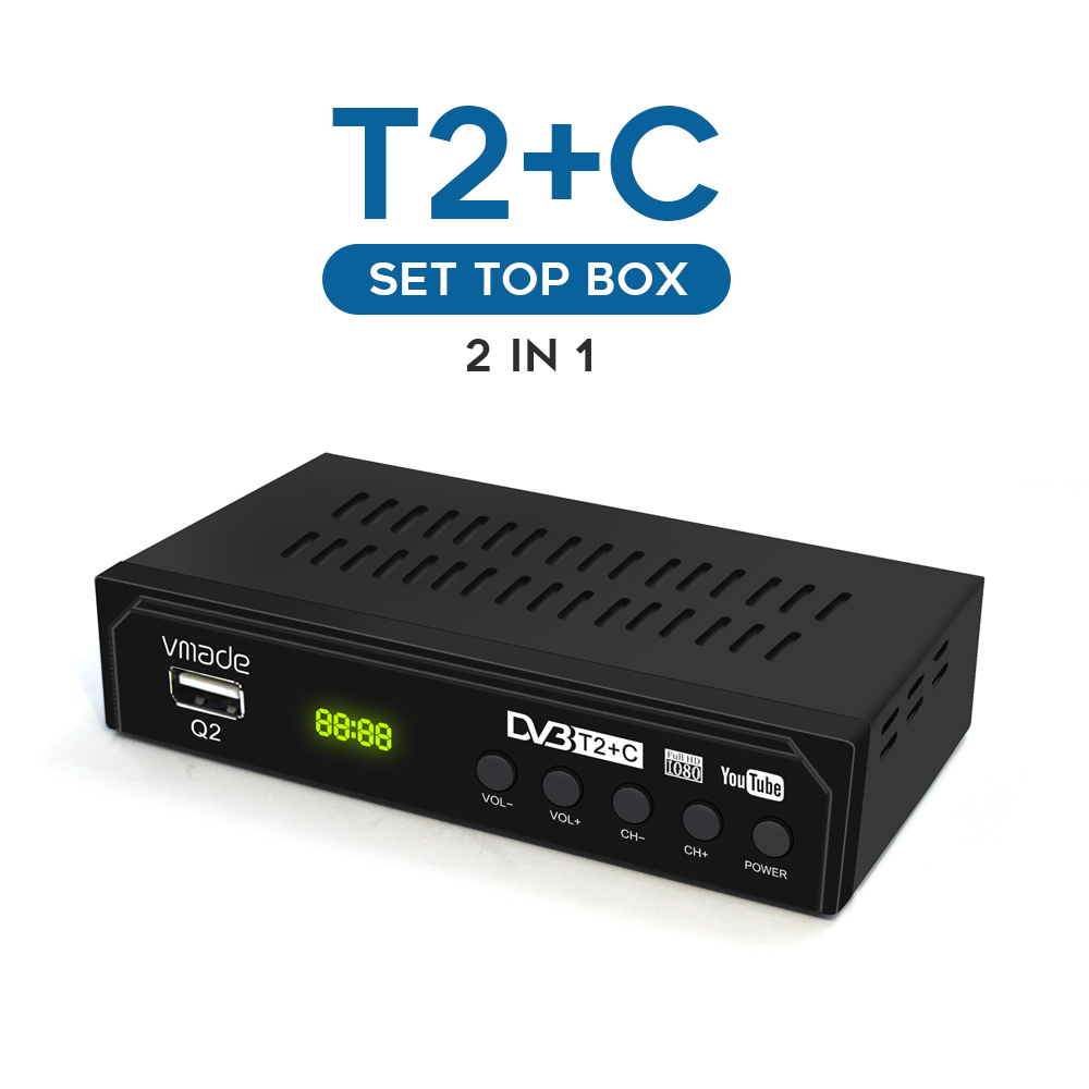 DVB-C Combo TV Tuner DVB T2 Terrestrial Digital TV Receiver H.264 Decoder Youtube Europe Russia Spain Set Top Box