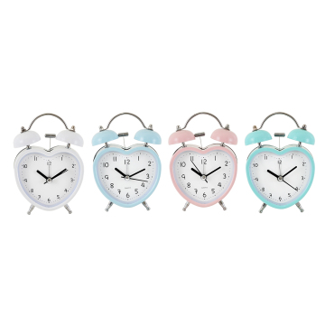 3Inch Heart Twin Bell Alarm Clock with Light
