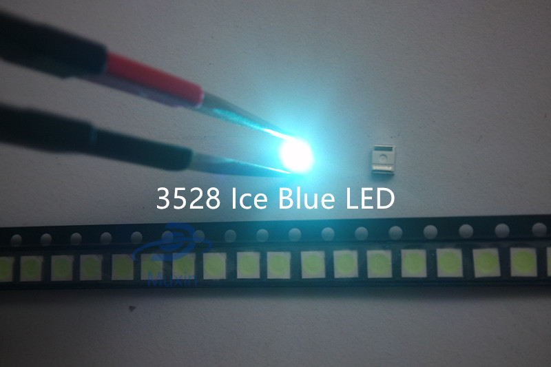 SMD LED 3528 Light Blue 1000PCS/LOT Ice Blue lamp beads 490-495nm