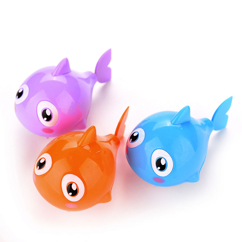 Cute Cartoon Funny Baby Bath Toy Swimming Animal Fish Clockwork Wind Up Toy Shark Plastic Pool Bath Toys Kids Gift Toy
