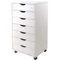 Wood Filing Cabinet Mobile Storage Cabinet for Closet/Office 7-Drawer White Color File Cabinet Storage With 4 360°Wheels