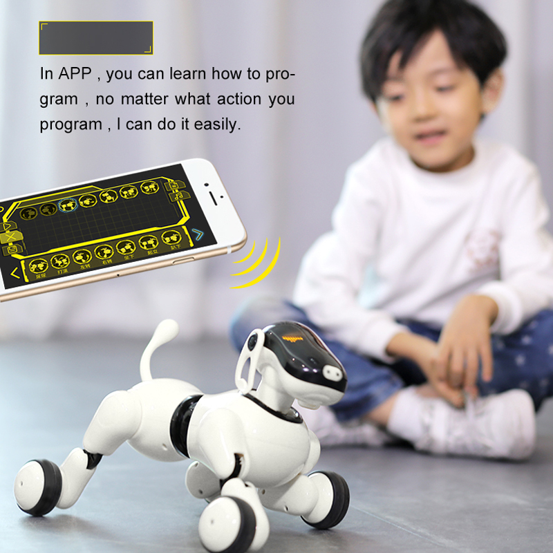 Interactive Robot Puppy Electronic Pet Dog Toy for Kids Smart RC Robot Dog Intelligent Voice and app-controlled Robotic Dog Gift