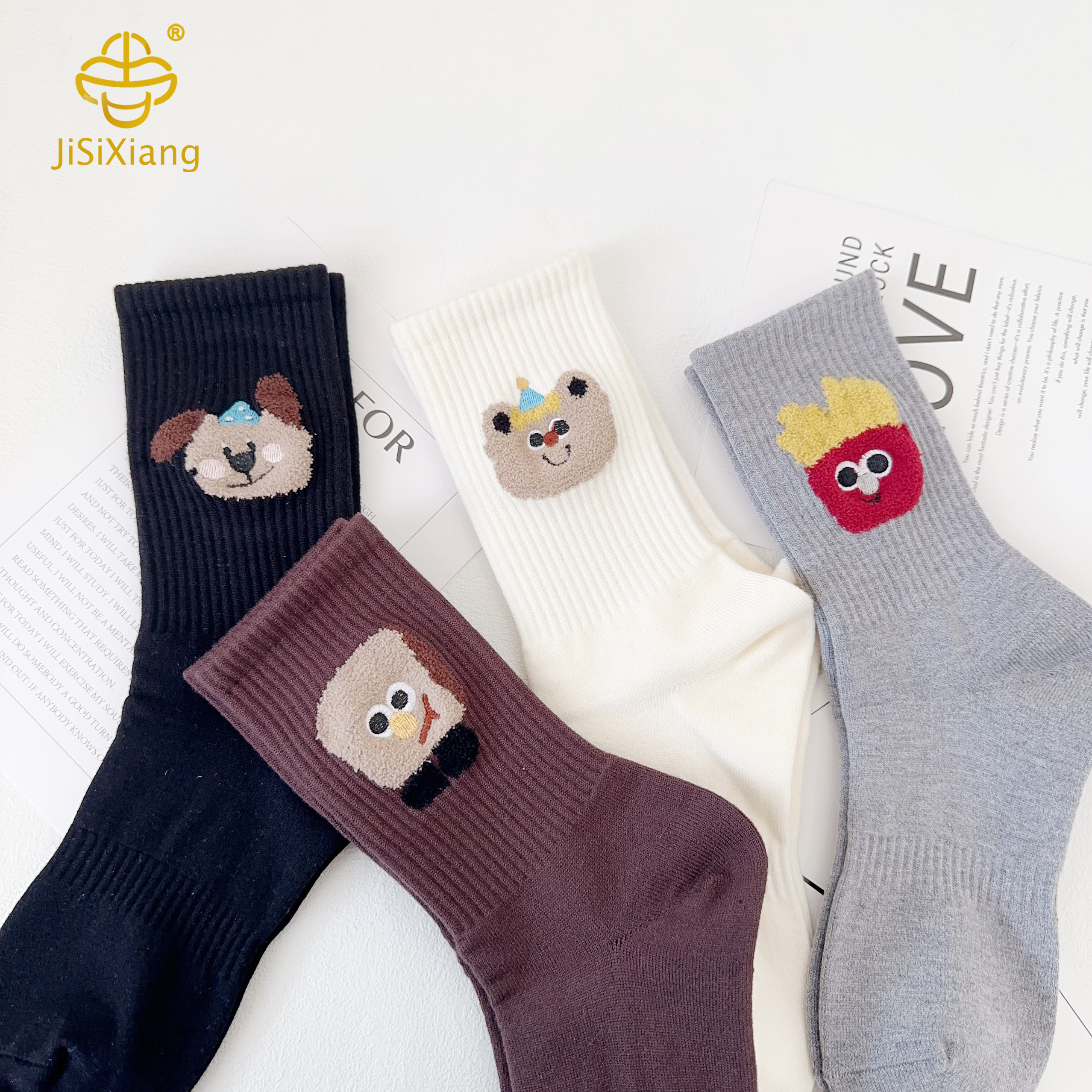 Cartoon bear ins mid-stocking