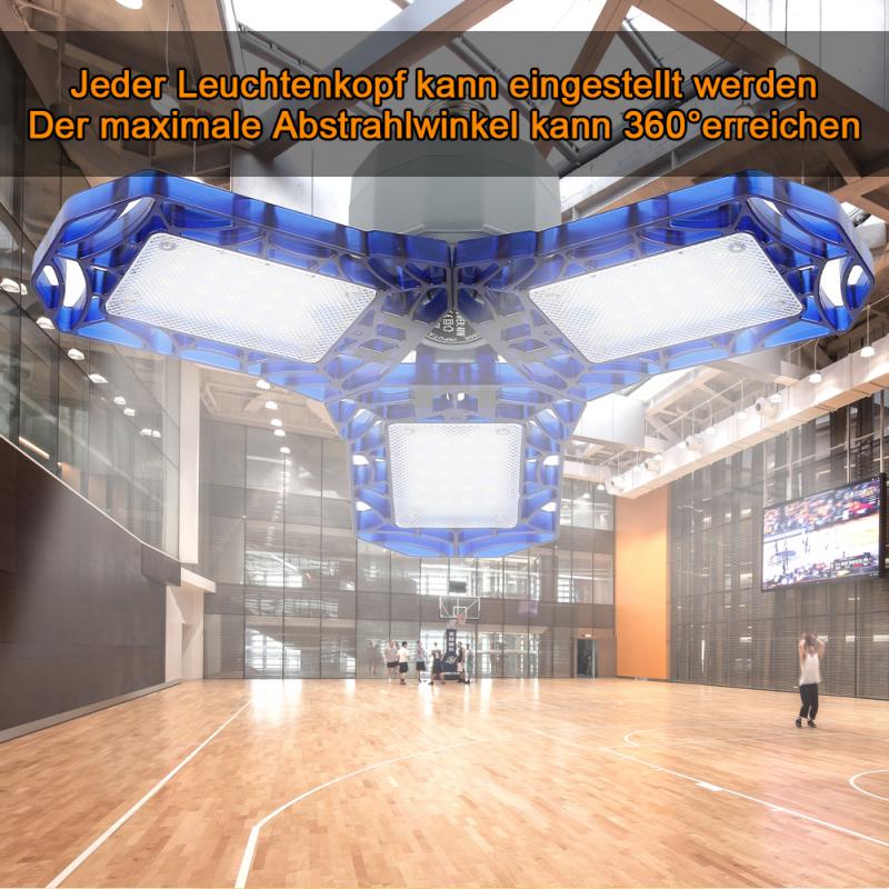 5 Style Deformable Ceiling Light For Home Warehouse Workshop 360 Degrees Three-Leaf Deformation LED Garage Light Folding Lamp