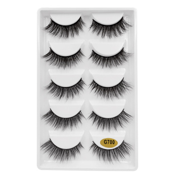 SHIDISHANGPIN 5 Pairs 3D Mink Long False Eyelashes Makeup Lashes Natural Long Eyelashes Wispy Fluffy Fake Eyelashes