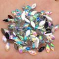 New 4*8mm AB Flatback Rhinestones Crystals Stones Horse Eye resin Strass For DIY Clothes Crafts 200pcs -Z350
