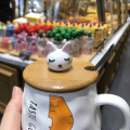 300-400ml Cute Rabbit Mug GIRL'S Cartoon Ceramic with Lid Spoon Carrot Glass Breakfast Milk Gift Cup 4 Styles Fresh Coffee Cup