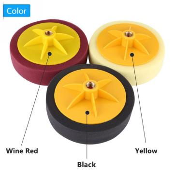 6inch/15cm Car Polishing Waxing Pad Sponge Wheel Polishing Waxing Pad Kit Tool for Car Polisher Acccessories Black Yellow Red