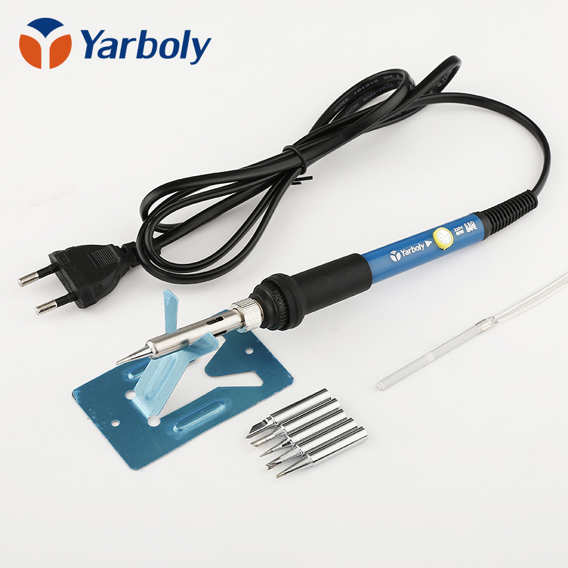 Yarboly 907 Temperature Adjustable Electric Soldering Iron Solder station Repair tools with 5pcs Tips Ceramic Heating Element