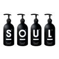 500ml Bathroom Soap Dispenser for Shampoo Shower Gel Hair Conditioner Black Glass Empty Bottle Kitchen Detergent Storage Bottle