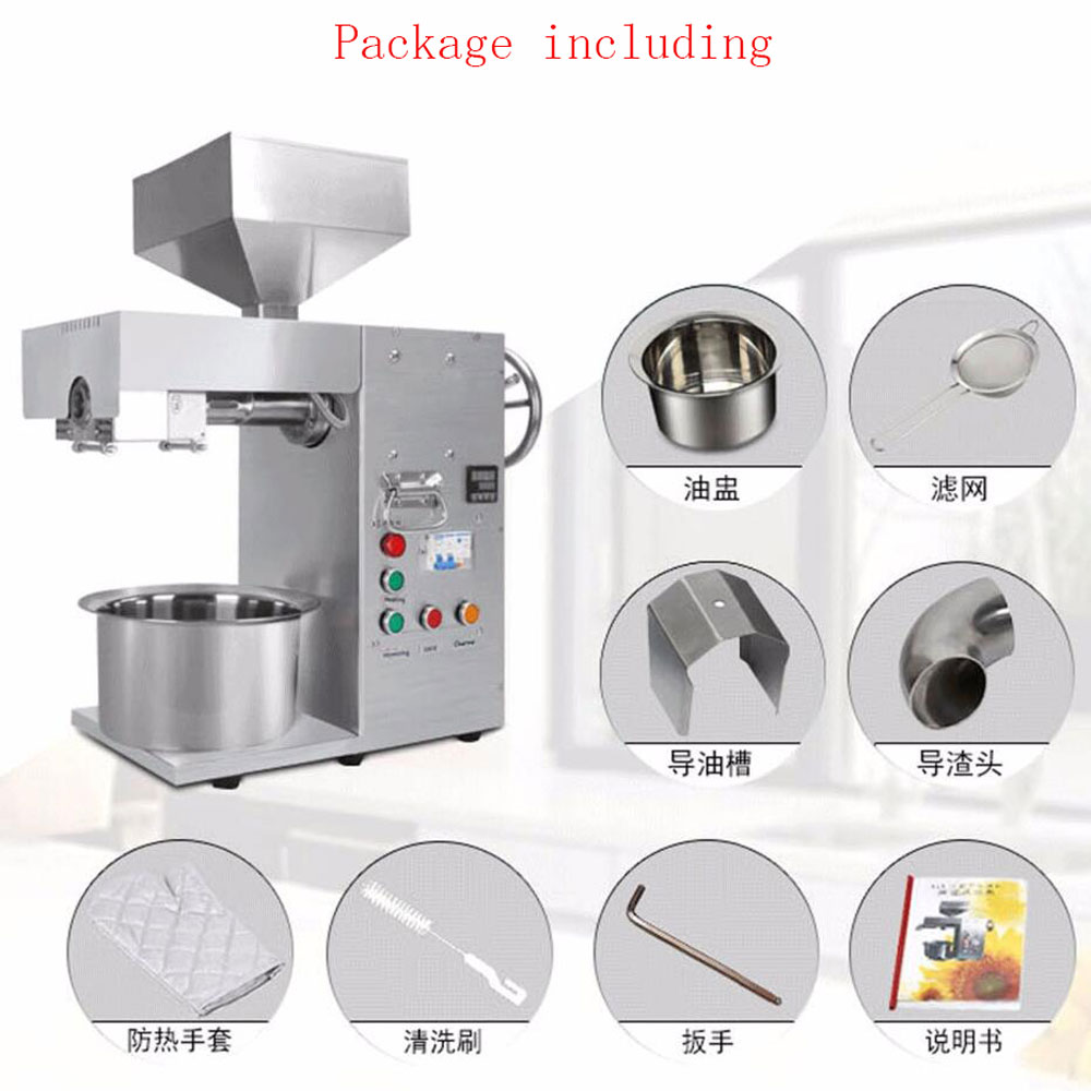 Commercial Oil Press Machine Stainless steel Oil Extractor for Sesame/Peanut/Rapeseed/Flaxseed/Walnut Oil Press 220V/110V