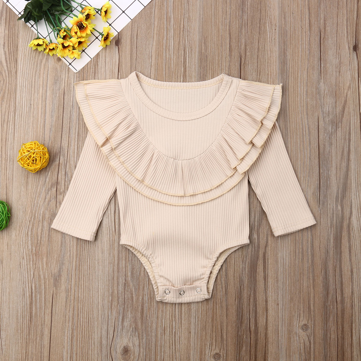 2019 Baby Spring Autumn Clothing Newborn Baby Girl Boys Ribbed Solid Bodysuit Long Sleeve Jumpsuit Playsuit Outfit Clothes 0-24M