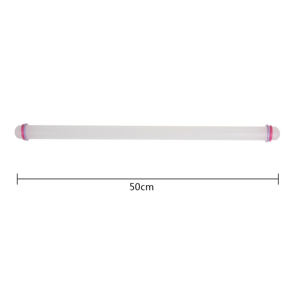 50cm Non-stick Sugar Craft Fondant Rolling Pin Baking Cake Cookie Tools Silicone Embossing Rolling Pin Non-Stick Flour Baking