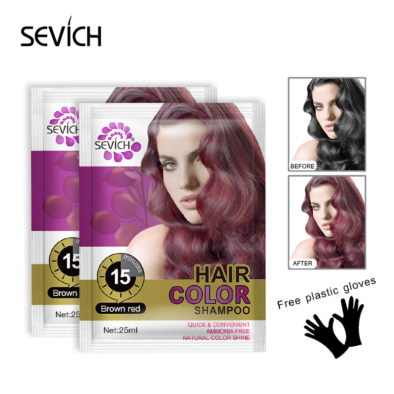 Sevich Hair Dyeing Lotion DIY Hair Styling Coloring Molding Shampoo 5pcs/lot Hair Colour Shampoo Fast Hair Dye Shampoo For Women