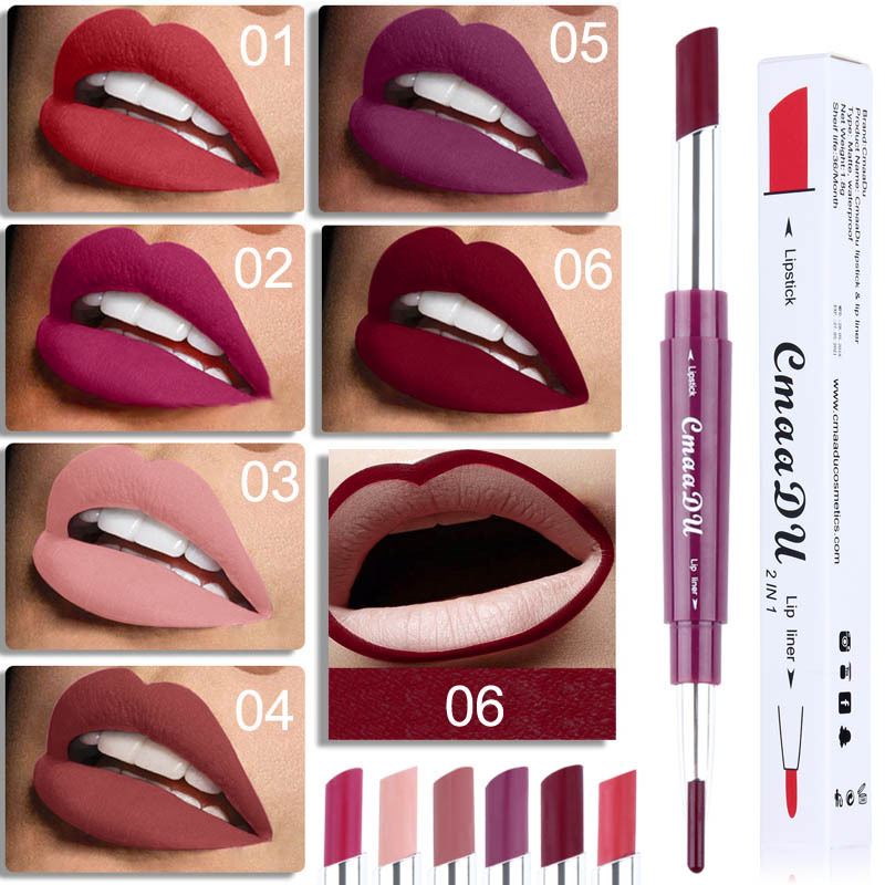 1 pcs Double Use Lip Liner Multifunctional Lipstick Lip Liner Lip Gloss