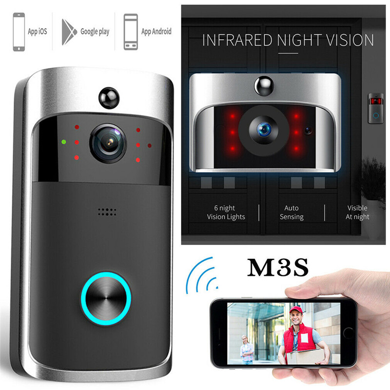 New Smart Wireless WiFi Video Doorbell Two-way Intercom Infrared Night Vision Doorbell Camera Support APP for Android IOS Phone