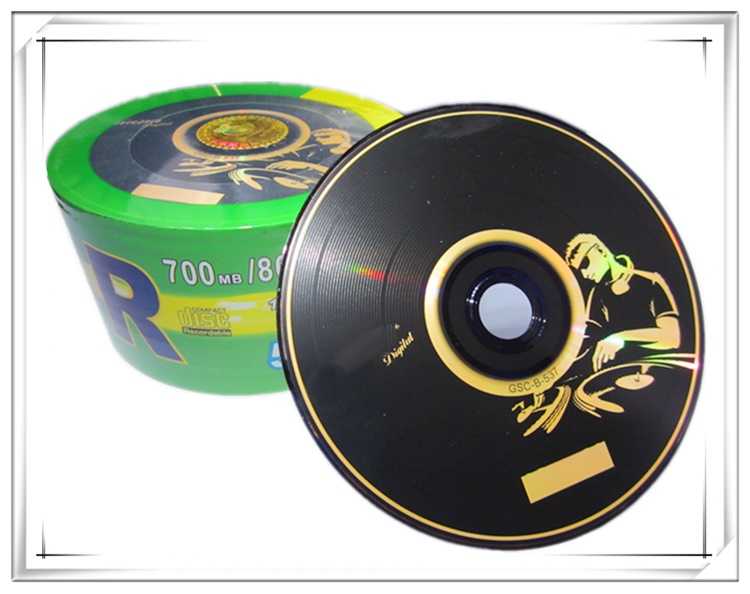 25 discs Grade A 700 MB Blank DJ Black Printed CD-R Disc