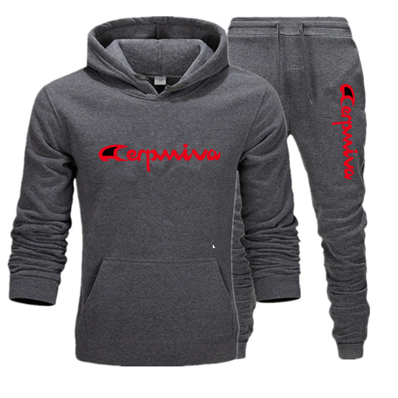 2020 Champion Track and Field 2 pieces set tracksuit tracksuit men's hoodie sport suit men's hoodie sport suit Ropa Hombre Casua