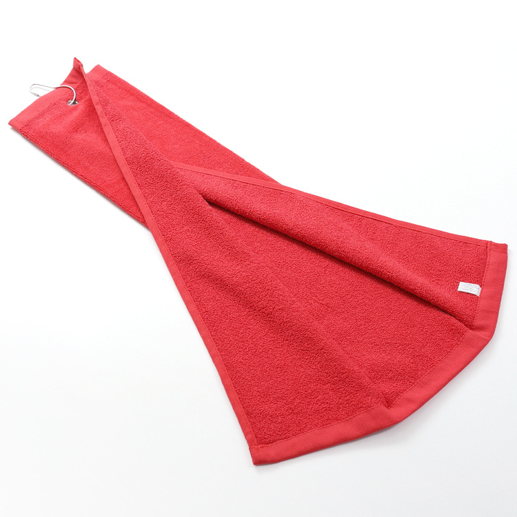 1PC 60*40CM Golf Towel White/Blue/Black Red Green Cotton Comfortable Sport Hand Towel With Hook Carabiner Towel