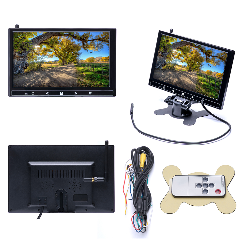 Podofo Wireless 4 Car Backup Cameras Waterproof 18 IR Night Vision + 9 Inch HD Monitor Rear View Monitor For Truck /Trailer/RV