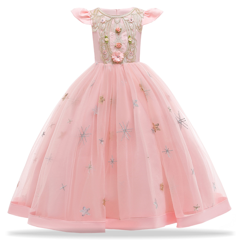 Princess Kids Dresses For Girls Clothing Flower Party Girls Dress Elegant Long Wedding Dress For Girl Clothes