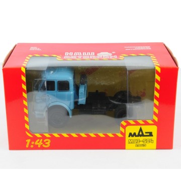 HAW ABTONPOM MA3-504 1963 Blue Truck Cargo Trailer Head 1:43 Scale Classic Russia Lorry Van Vehicle Model Diecast Cars Gift Toys