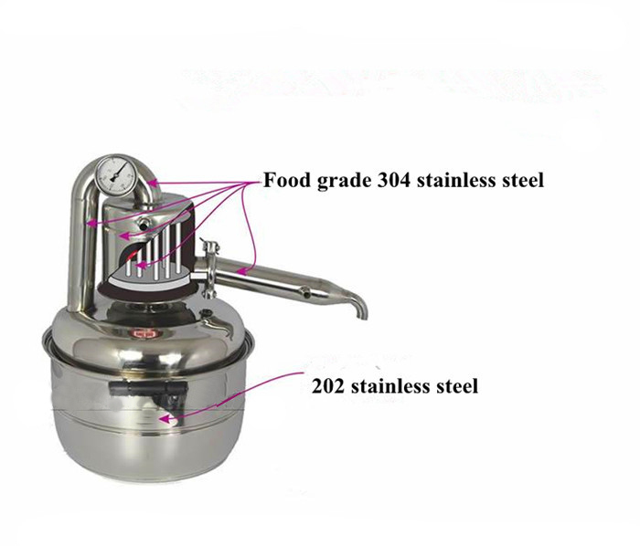Stainless Steel 10L Home Use Brewing Machine Wine Alcohol Flower Oil Distiller Purification