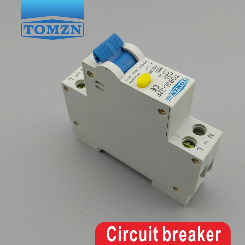 TOB3L-32F 18MM RCBO 20A 1P+N 6KA Residual current Circuit breaker with over current and Leakage protection