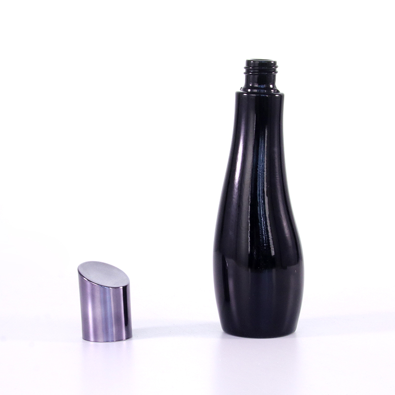 Special Black Glass Toner Handmade Bottle1 Jpg