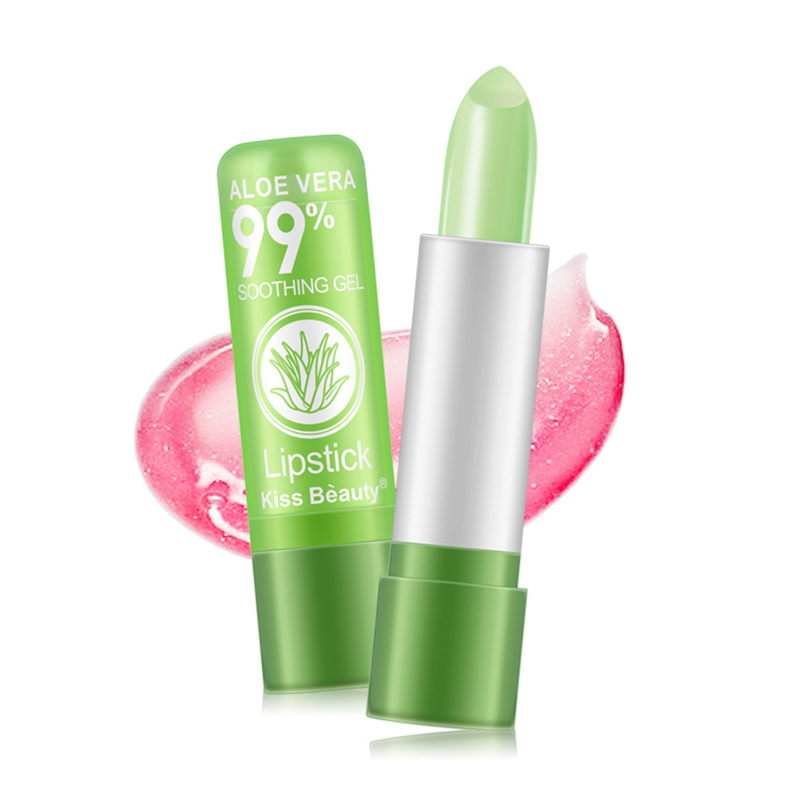 1PC Temperature Change Aloe Vera Moisturizing Lipstick Fashion Color Changing Lipstick Long Lasting Waterproof Makeup TSLM1