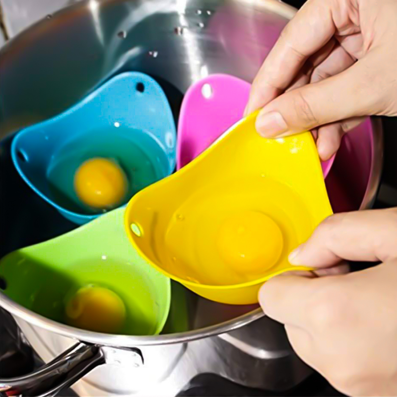 4pcs Egg Poacher Silicone Pancake Egg Poach Pods Baking Cup Kitchen Cooking Accessories Cookware Boiler Bakeware Tool
