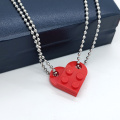 Brick heart necklace for women men egirl eboy couples valentine day gift harajuku style puzzle friendship bff necklace with logo