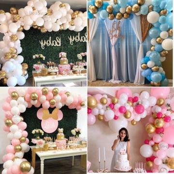 112pcs Balloon Garland Arch Kit 16Ft Long Pink White Gold Latex air Balloons Pack for baby shower birthday party decor supplies.