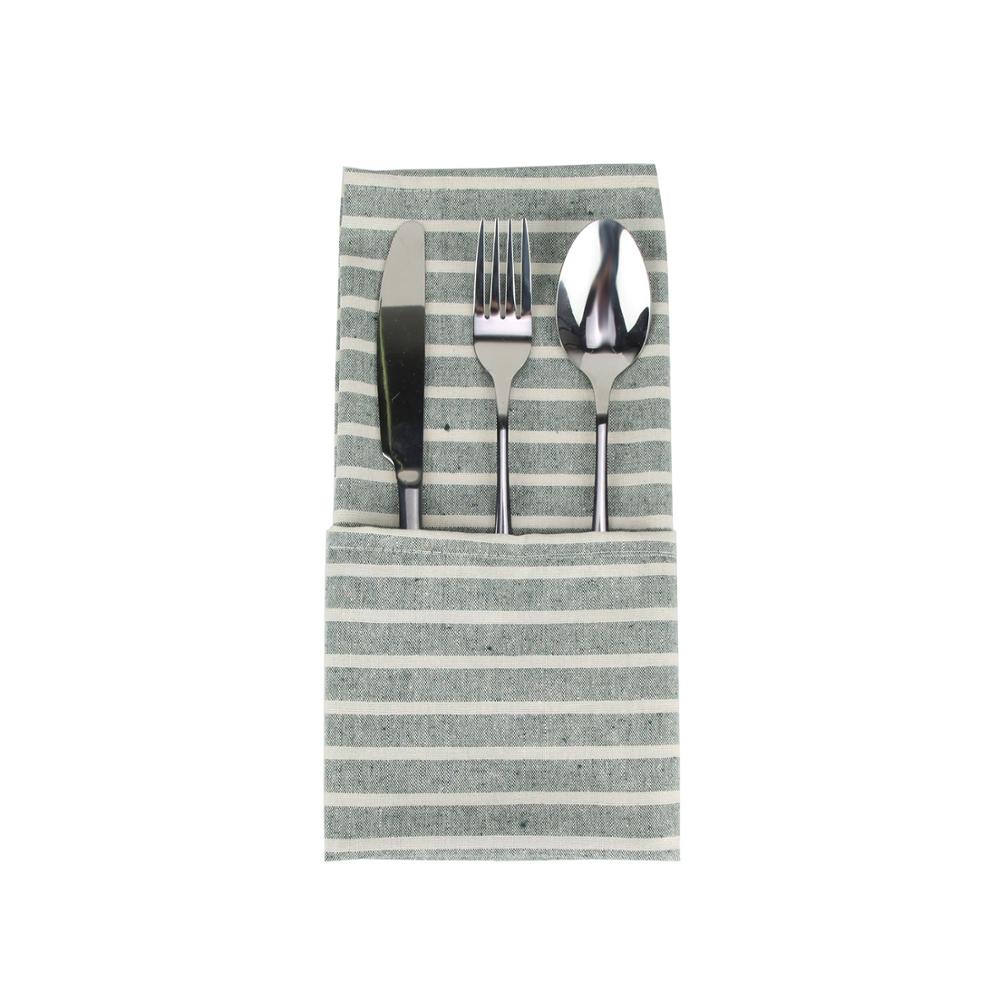 Striped Cloth Napkins Set of 44x44cm cotton linen Napkins Dinner table fabric Napkins