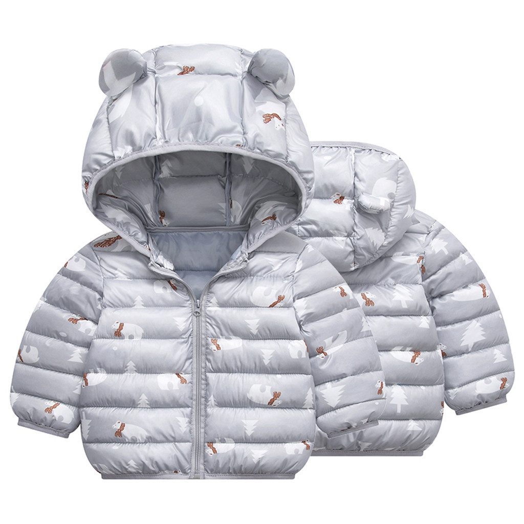 2021 New Toddler Kids Boys Girls Winter Cartoon Zipper Hooded Thick Coat Outwear Jacket куртка зимняя женская куртки для девочек
