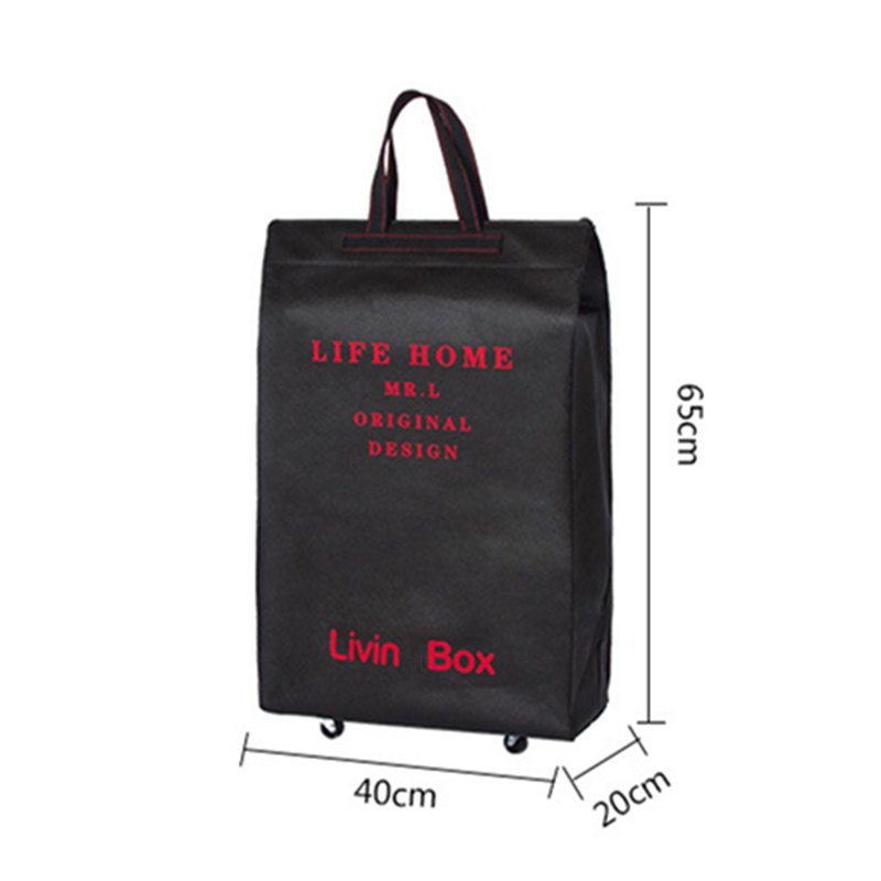 New Travel Storage Bag Collapsible Women Shopping Bags Grocery Puller Trolley Bag Wheel Bags Portable Storage Box Shopping Cart
