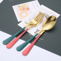 24 Pcs Black Gold Tableware Set 18/10 Stainless Steel Cutlery Set Forks Knives Spoons Dinner Kitchen Dinnerware Silverware Set